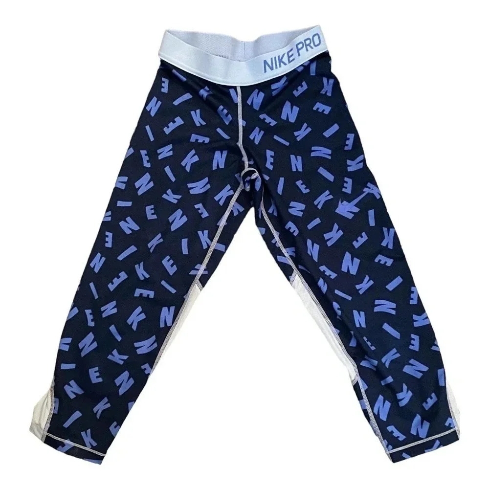 Nike Active Pants Womens Size Large Skinny Leg Low Rise Waist Blue Gym Yoga